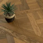 Versailles wood tiles with potted plant