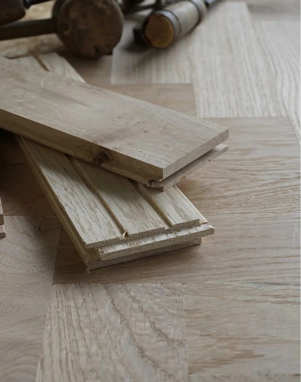 natural oak parquet flooring displaying authentic wood grain