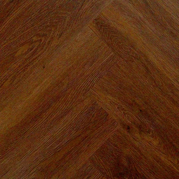 Dark oak wood flooring in herringbone pattern