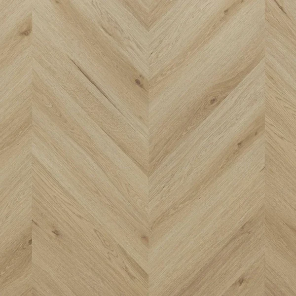 Light oak chevron LVT flooring sample.