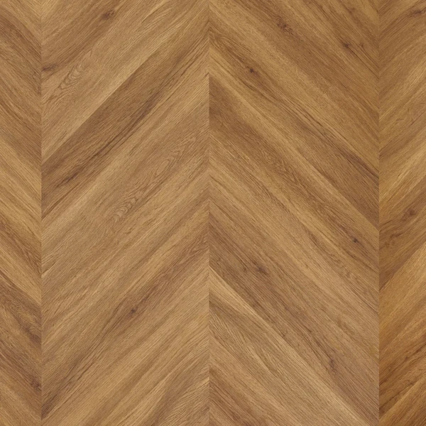 Warm honey oak chevron LVT flooring sample.