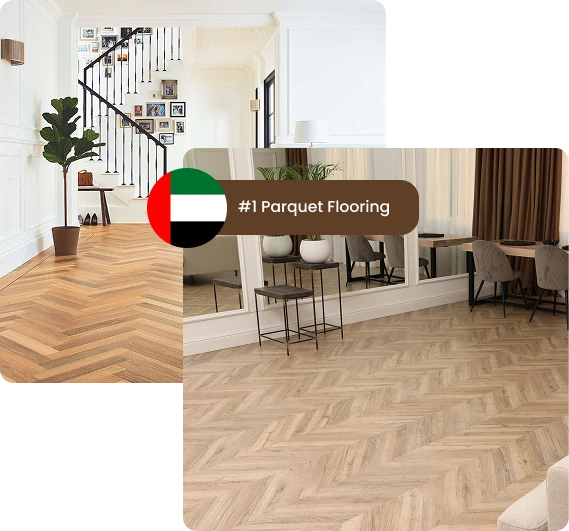 home interiors featuring LVT parquet flooring