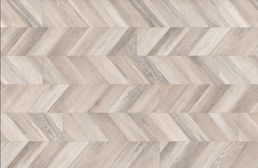 Light beige laminate chevron flooring pattern.