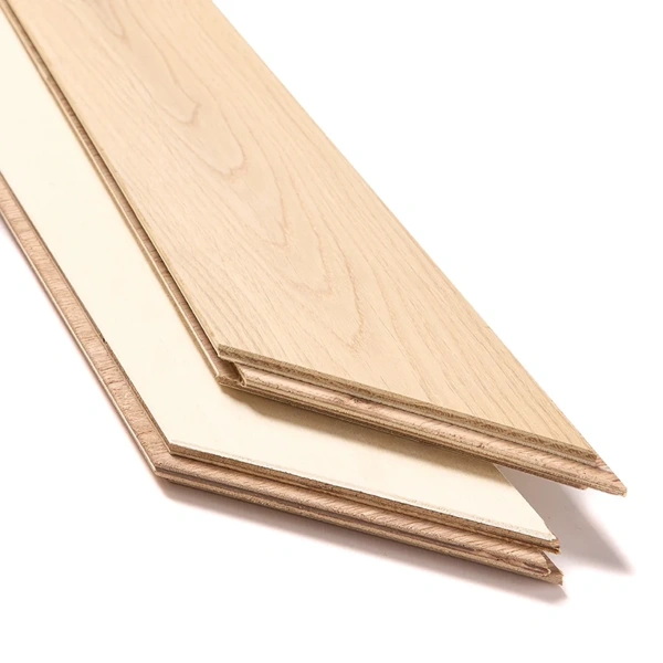 Light chevron engineered parquet flooring planks