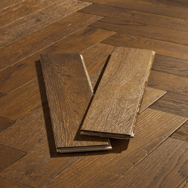 Modern herringbone engineering wood flooring