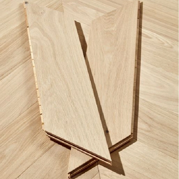 very light blonde oak chevron flooring plank
